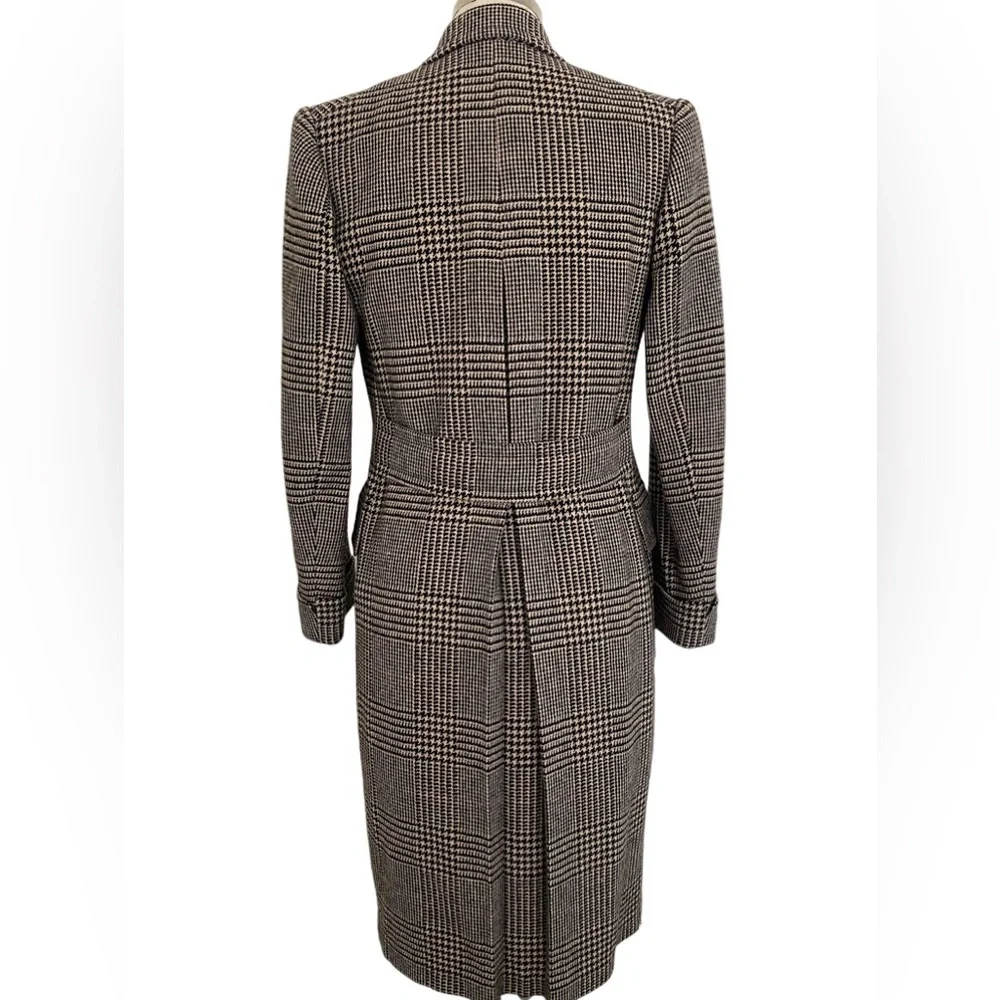 Ralph Lauren Purple Label Houndstooth Long Coat, Size 4 (S) - Picture 2 of 4